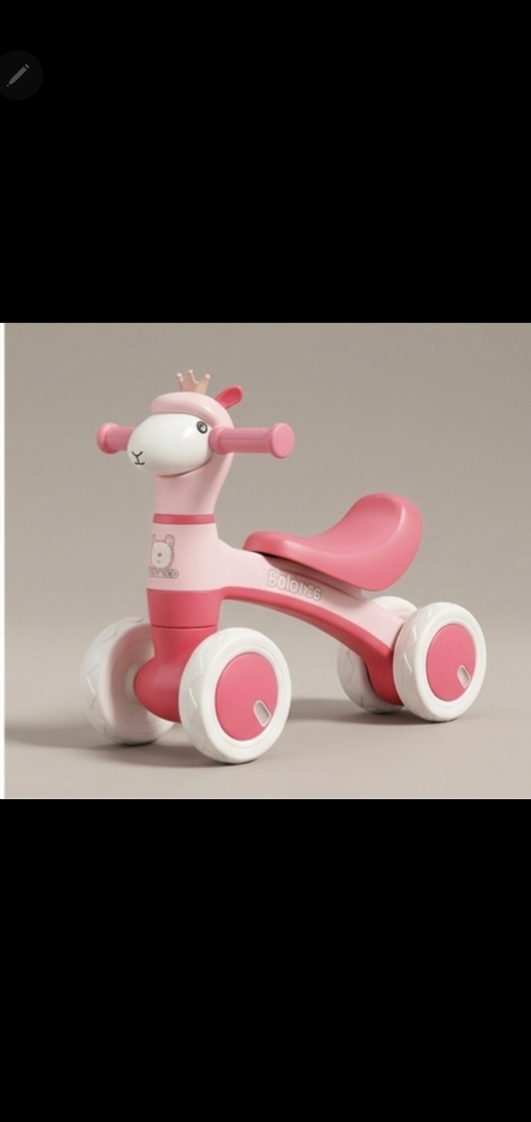 Pink Princess Kids Balance Bike